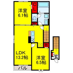 姉ケ崎駅 徒歩18分 2階の物件間取画像